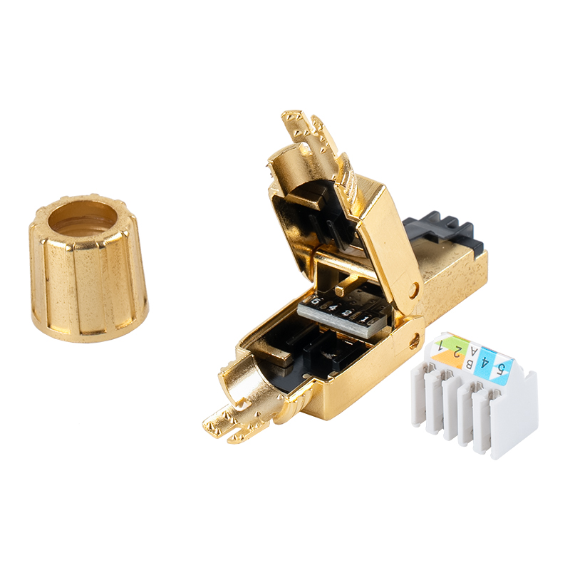Cat8 skjermet verktøyløs RJ45-kontakt RJ-G40S-1-C8 Cat8 skjermet verktøyløs RJ45-kontakt RJ-G40S-1-C8