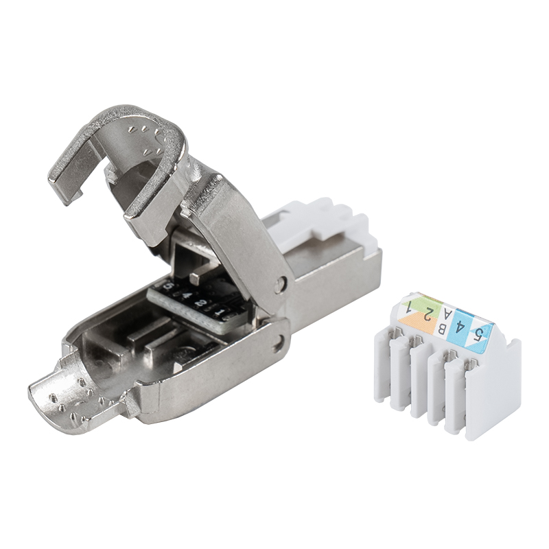 Cat6A skjermet Push-down Type Verktøyløs RJ45-kontakt RJ-602S-1-C6A Cat6A skjermet Push-down Type Verktøyløs RJ45-kontakt RJ-602S-1-C6A