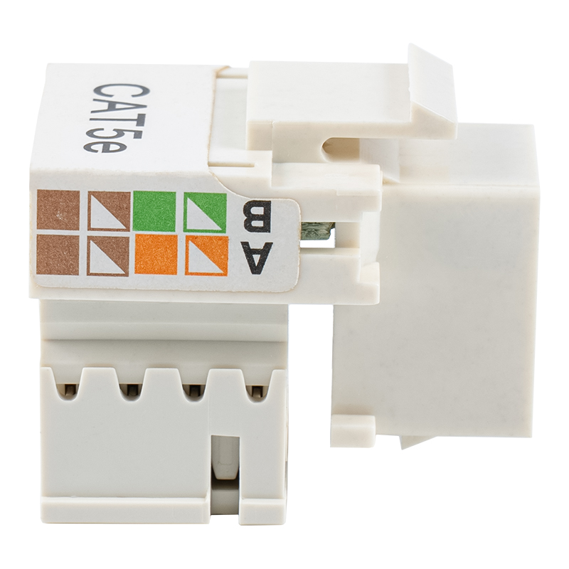 Cat6 uskjermet 90° Keystone-jack (med to skodder) SM-2011H8C5E Cat6 uskjermet 90° Keystone-jack (med to skodder) SM-2011H8C5E
