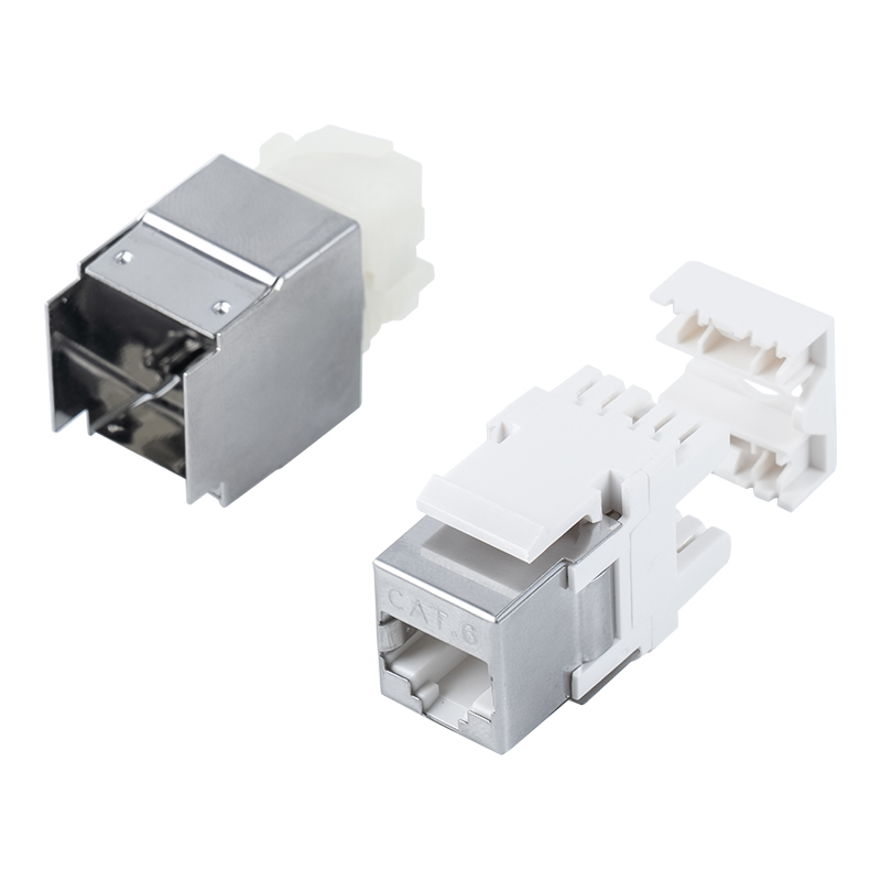 Cat6A skjermet 180° Keystone Jack (med metallhus) SM-2064SD8C6A Cat6A skjermet 180° Keystone Jack (med metallhus) SM-2064SD8C6A