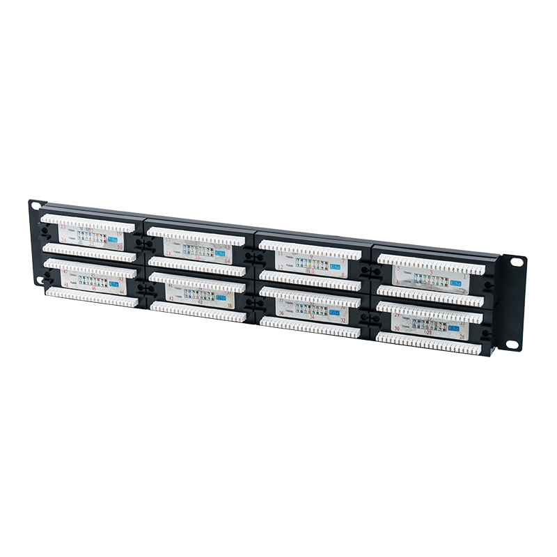 Cat5e 19-tommers 2U uskjermet 48-porters patchpanel (IDC med to formål; med plastpappinnsats) SP-3204D48-C5E Cat5e 19-tommers 2U uskjermet 48-porters patchpanel (IDC med to formål; med plastpappinnsats) SP-3204D48-C5E