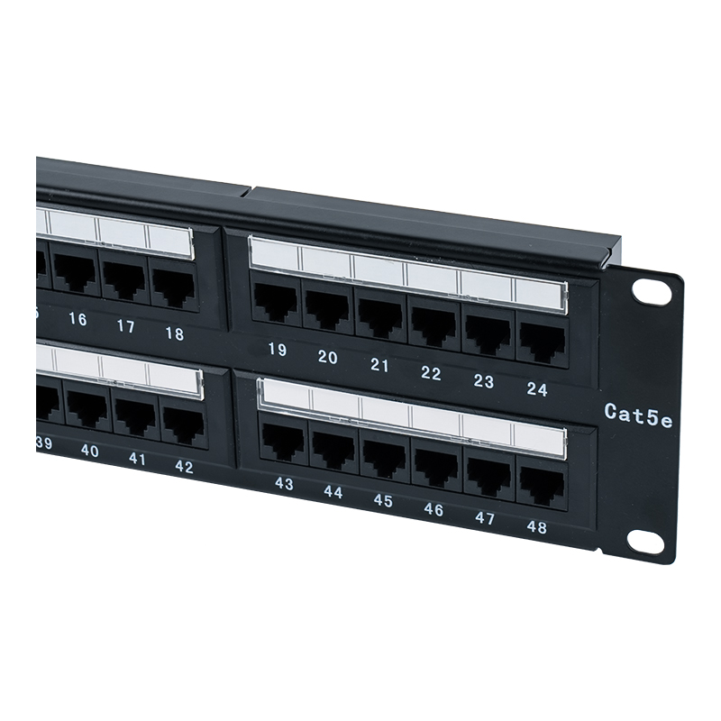 Cat5e 19-tommers 2U uskjermet 48-porters patchpanel (IDC med to formål; med plastpappinnsats) SP-3204D48-C5E Cat5e 19-tommers 2U uskjermet 48-porters patchpanel (IDC med to formål; med plastpappinnsats) SP-3204D48-C5E
