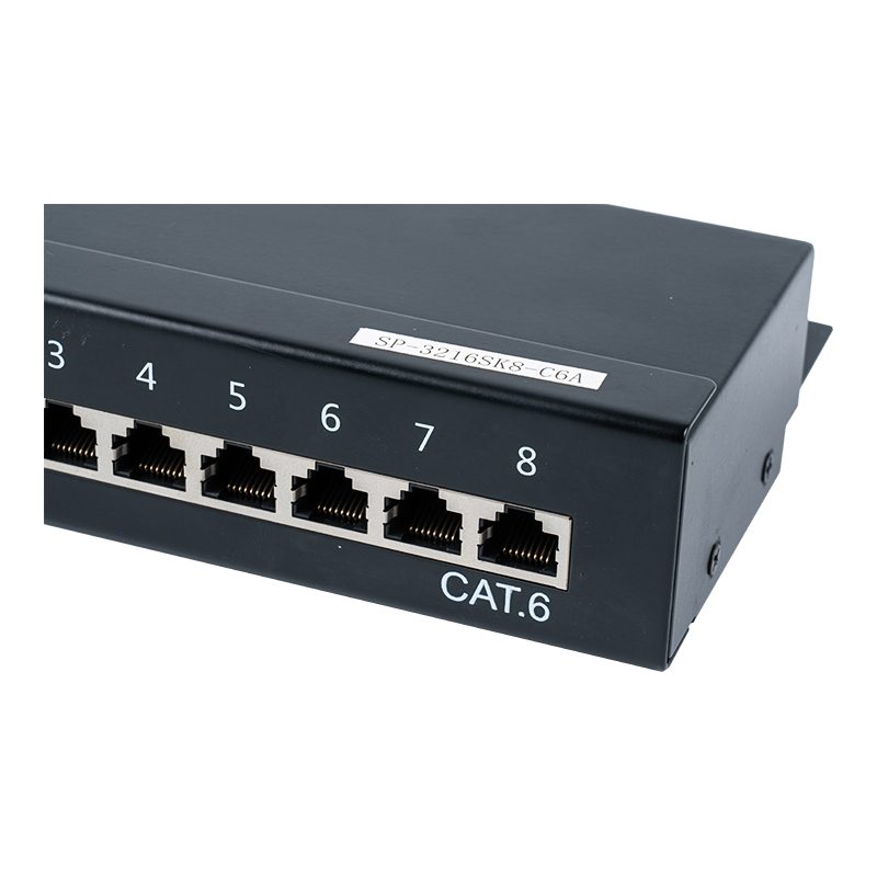 Kategori 6 1U skjermet 8-ports patchpanel SP-3216SK8-C6 Kategori 6 1U skjermet 8-ports patchpanel SP-3216SK8-C6