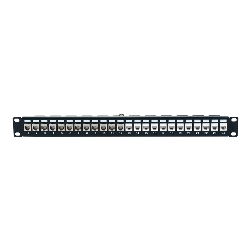 19-tommers 1U 24-ports skjermet patchpanel (med C6A-modul) SP-3246S-24P