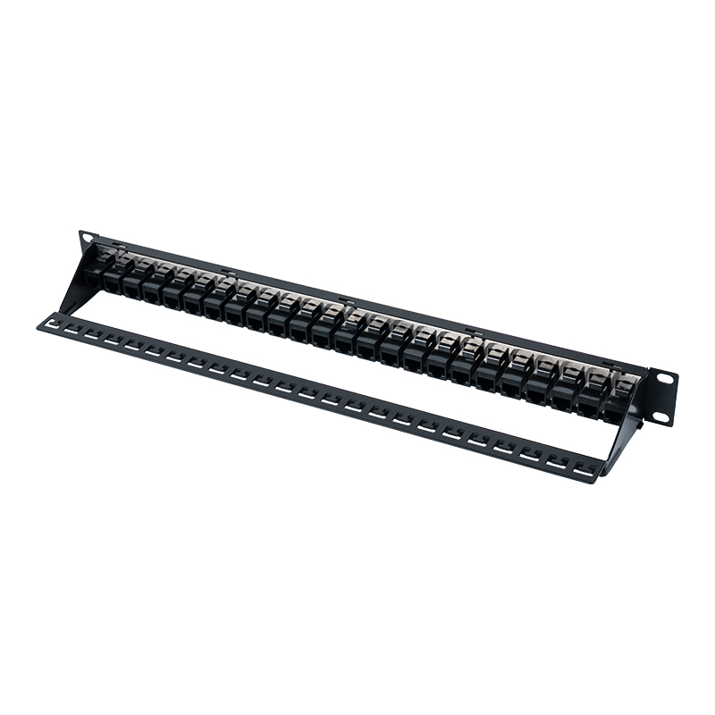 19-tommers 1U 24-ports skjermet patchpanel (med C6-modul) SP-3260-24P 19-tommers 1U 24-ports skjermet patchpanel (med C6-modul) SP-3260-24P