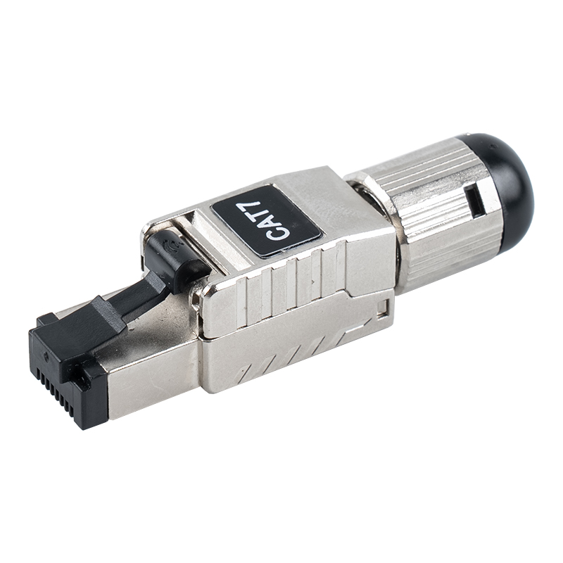 Cat7 skjermet verktøyløs RJ45-kontakt (med svart plastfjærklemme) RJ-G60S-1-C7 Cat7 skjermet verktøyløs RJ45-kontakt (med svart plastfjærklemme) RJ-G60S-1-C7