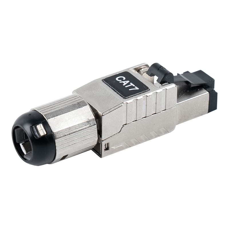 Cat7 skjermet verktøyløs RJ45-kontakt (med svart plastfjærklemme) RJ-G60S-1-C7