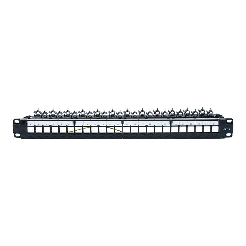 19-tommers 1U 24-ports uskjermet stativ (foldbar brakett) SP-3402-24P 19-tommers 1U 24-ports uskjermet stativ (foldbar brakett) SP-3402-24P
