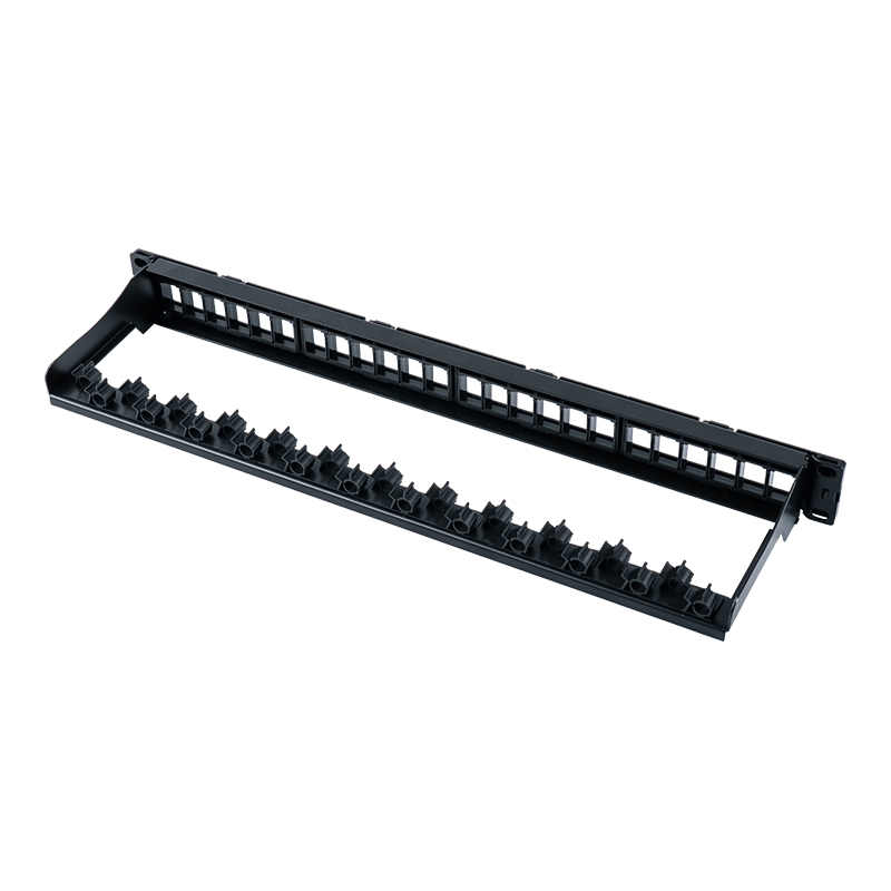 19-tommers 1U 24-ports uskjermet stativfeste (avtakbart vindu) SP-3404-24P 19-tommers 1U 24-ports uskjermet stativfeste (avtakbart vindu) SP-3404-24P