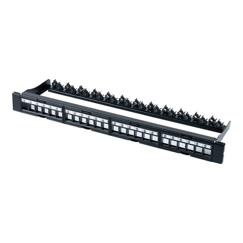 19-tommers 1U 24-ports uskjermet stativfeste (avtakbart vindu) SP-3404-24P 19-tommers 1U 24-ports uskjermet stativfeste (avtakbart vindu) SP-3404-24P