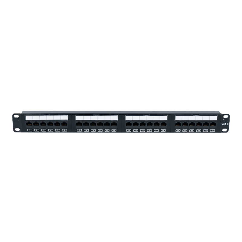 C6 19-tommers 1U uskjermet 24-porters patchpanel (flip-top plastvindu) SP-3411D24-C6 C6 19-tommers 1U uskjermet 24-porters patchpanel (flip-top plastvindu) SP-3411D24-C6