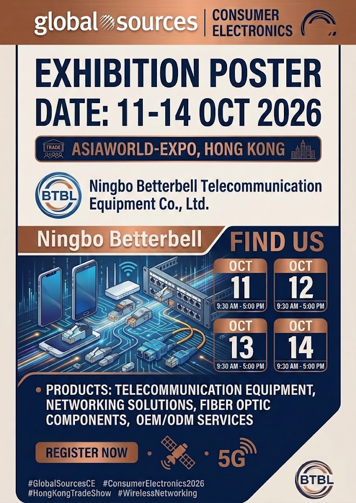 Møt Ningbo Betterbell (BTBL) på Global Sources Consumer Electronics（Hong Kong）2026!